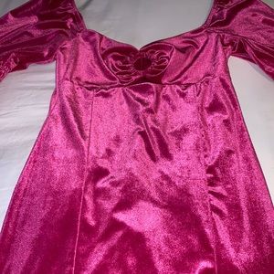 Forever 21 pink colored crushed velvet dress